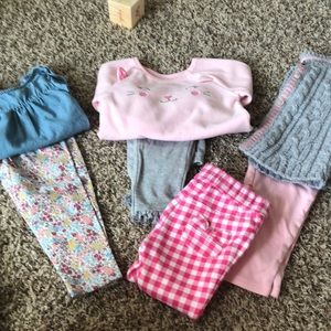 Lot of 18 month leggings, shirt and sweaters